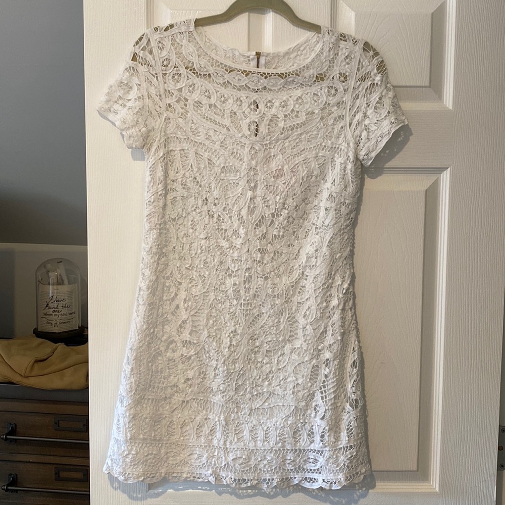 Lilly Pulitzer White Lace Short-Sleeve Dress